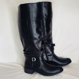 NEW St. John's Bay Black Long Calf High Memory Foam Riding Boots (Size:10)